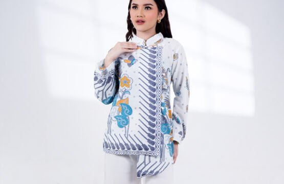 Batik Trusmi Blouse Batik Sinaran Putih MOP