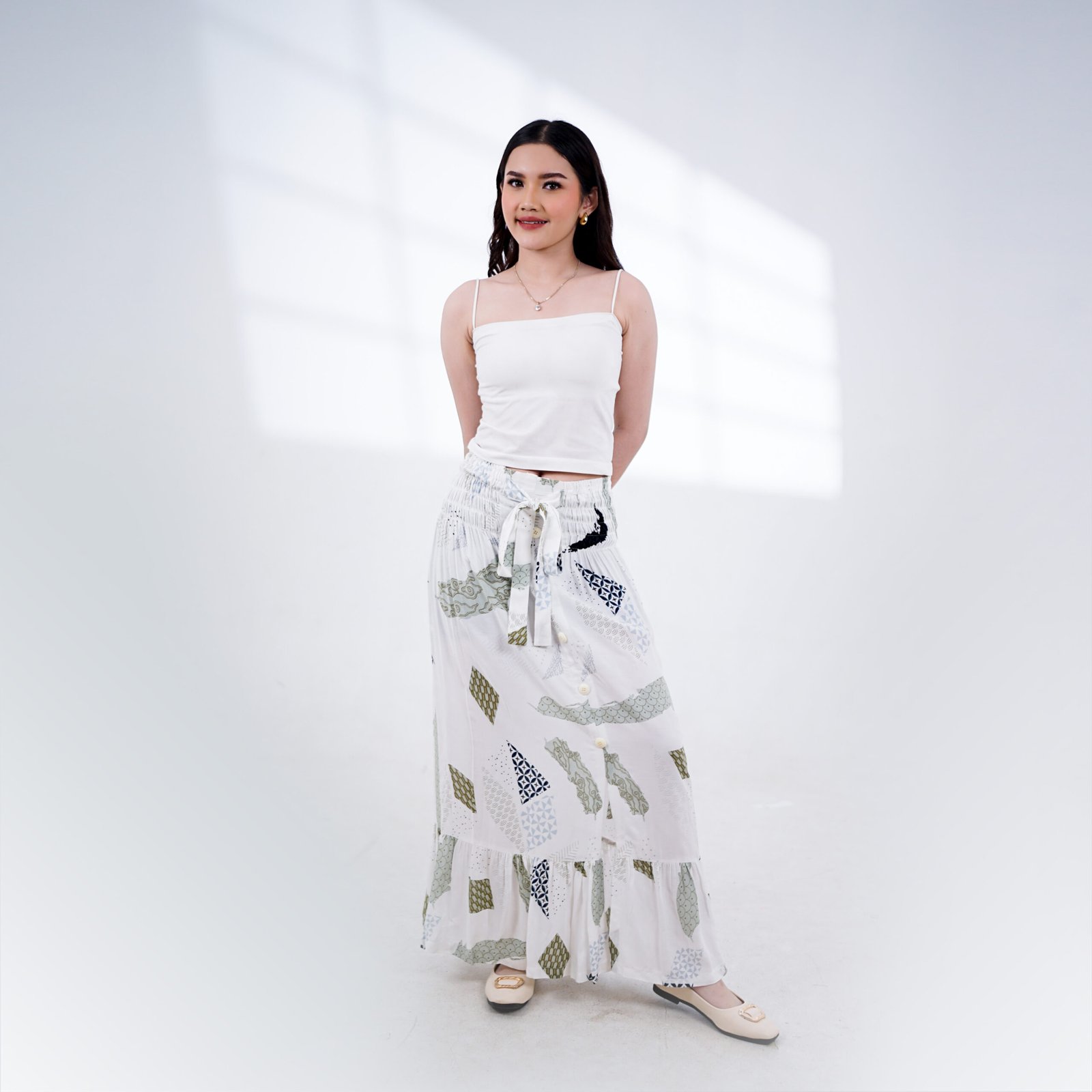 Batik Trusmi Rok Batik Motif Amour Hijau MJ