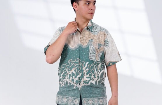Batik Trusmi Kemeja Batik Motif Bahama Hijau DNJ