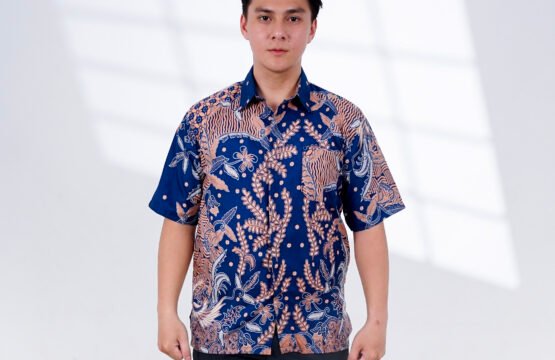 Hem Motif Kombinasi Gribik Bunga Biru BUL