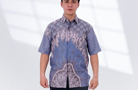 Batik Trusmi Motif Mega Mendung – Hem Batik Sekai Abu MR