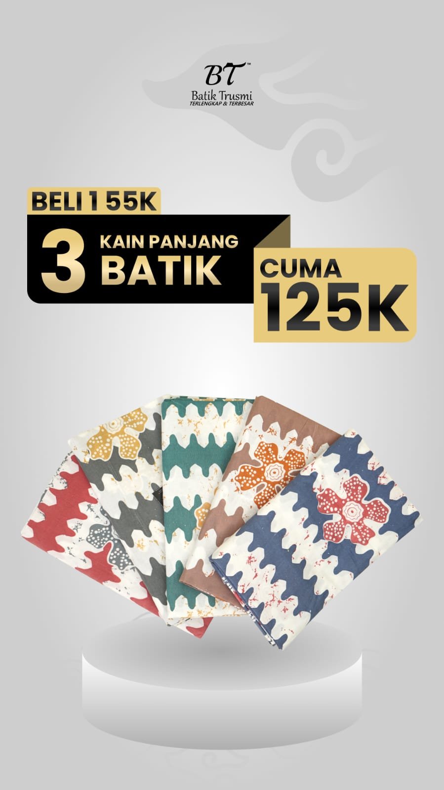 Batik Trusmi Kain Batik Motif Kombinasi Gelombang Cinta ALS - Beli 3 Lebih Murah