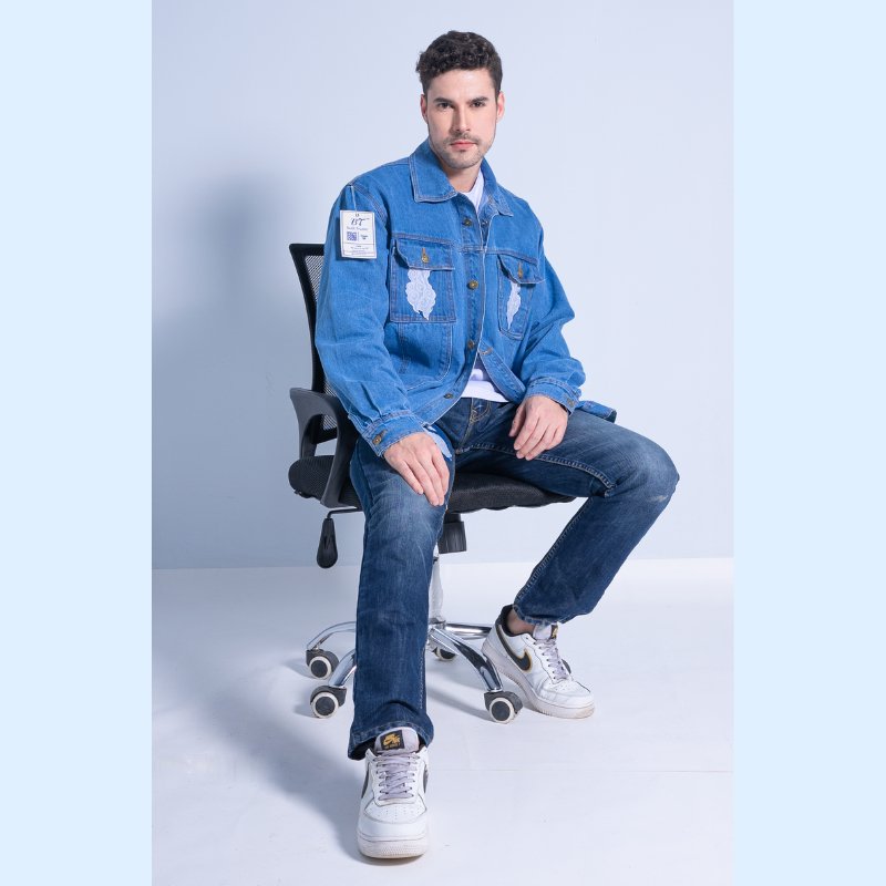 Batik Trusmi Mega Mendung Denim Life Series Jaket Kombinasi - Gambar 5