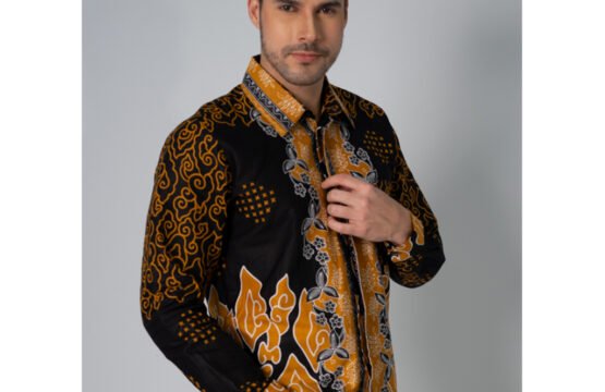 Batik Trusmi Kemeja Batik LKK Mega Mendung Coklat BNA