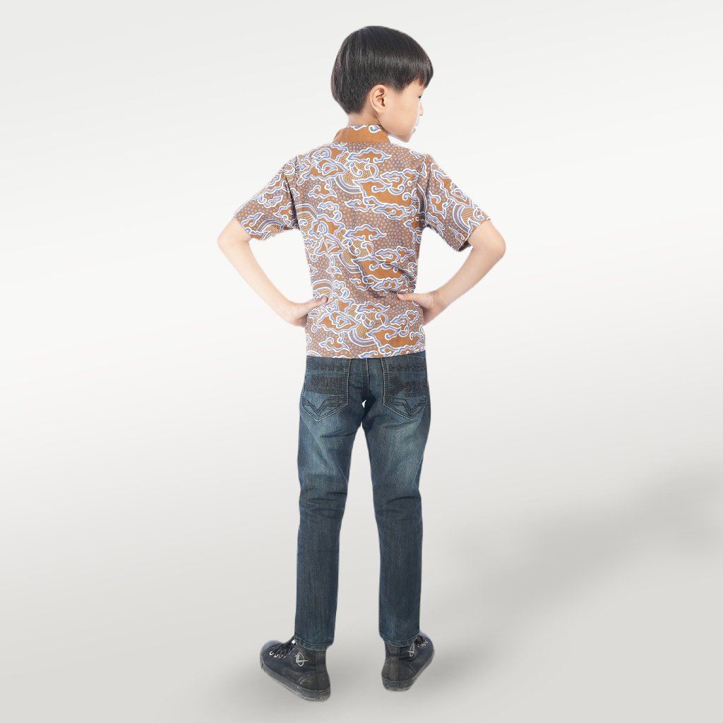 Batik Trusmi Hem Batik Anak- Motif Mega Mendung Senja CKT - Gambar 6