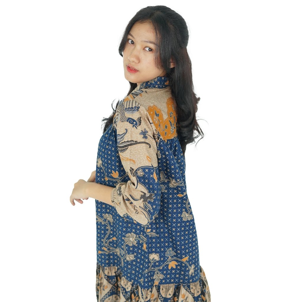 Batik Trusmi Tunik Batik Alisan Motif Burung Kombinasi - Gambar 3