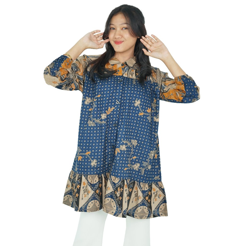 Batik Trusmi Tunik Batik Alisan Motif Burung Kombinasi - Gambar 7