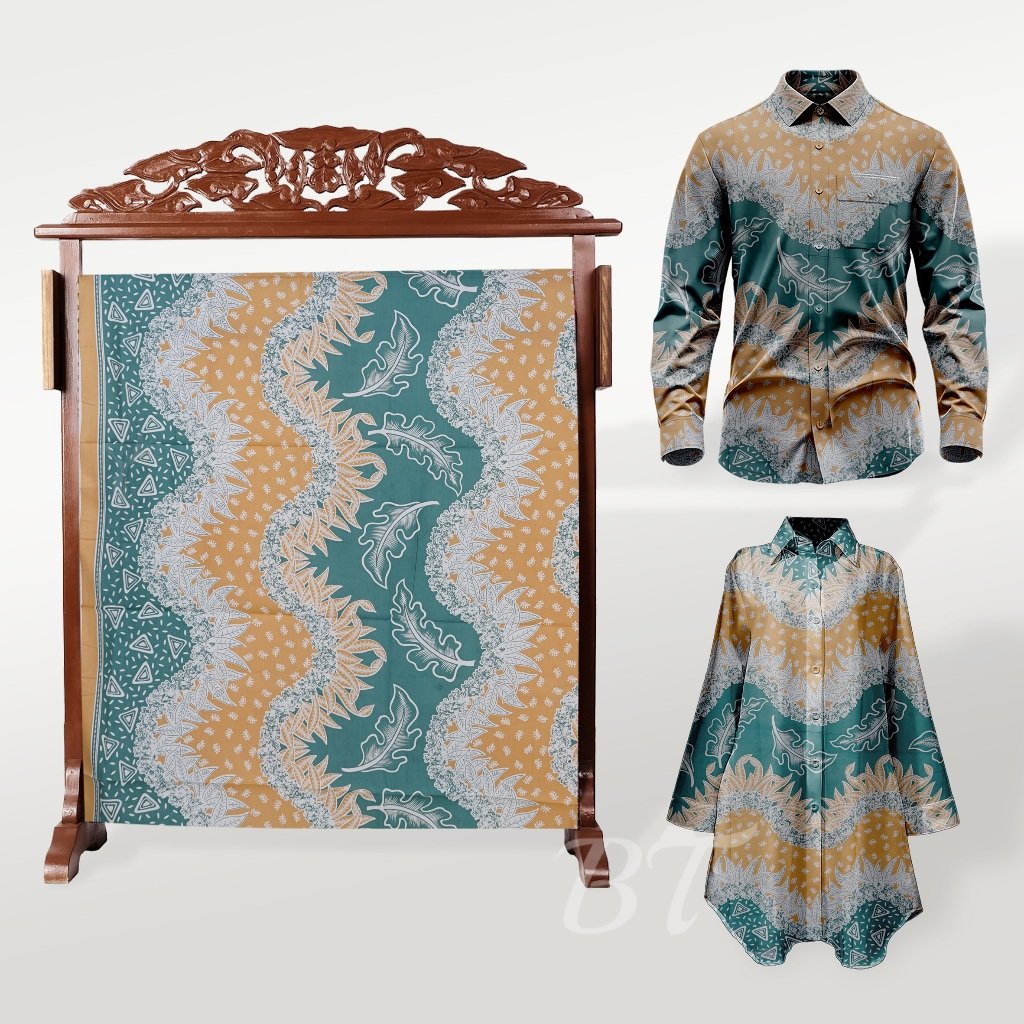 Batik Trusmi Kain Batik Campur Motif Kombinasi Daun Rumput Laut ALS – Beli 3 Lebih Murah - Gambar 2