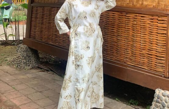 Batik Trusmi Gamis Motif Mega Mendung Bumi Tali Hijau