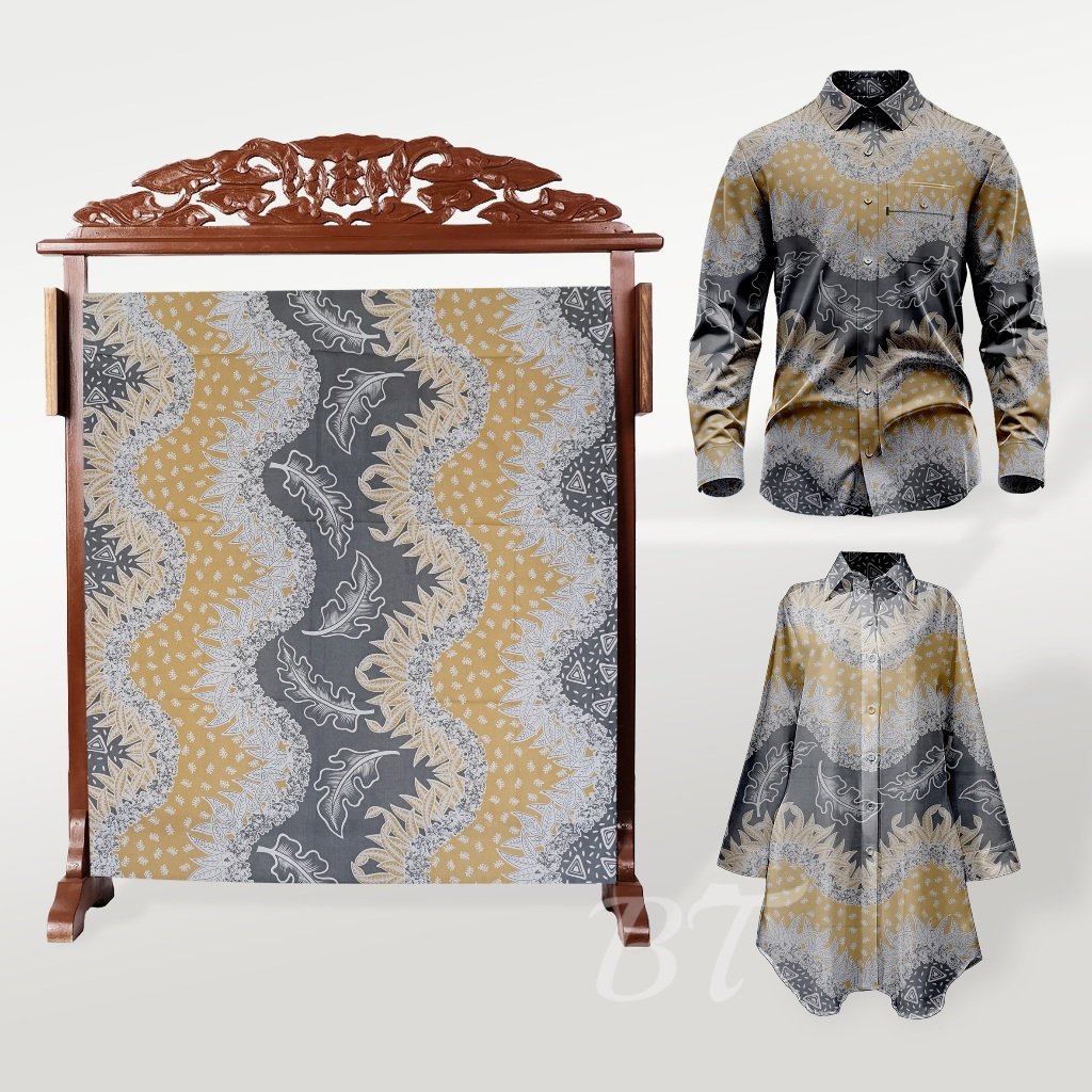 Batik Trusmi Kain Batik Campur Motif Kombinasi Daun Rumput Laut ALS – Beli 3 Lebih Murah - Gambar 3