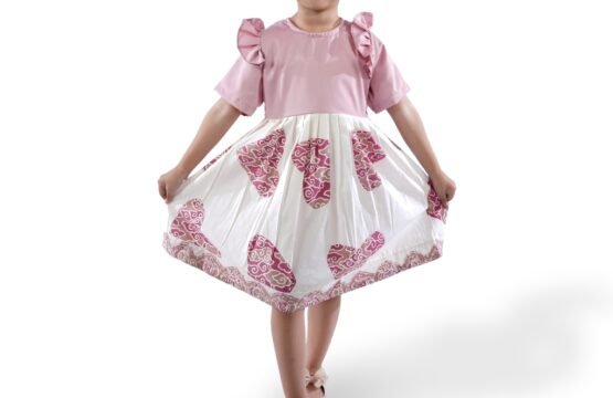 Batik Trusmi Dress Batik Anak Mega Mendung Love Pink