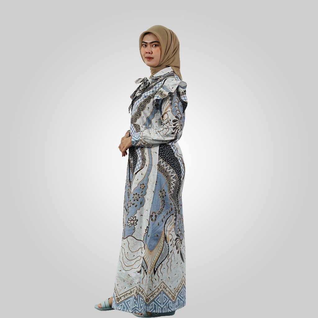 Batik Trusmi Gamis Laskar Abu - Gambar 3