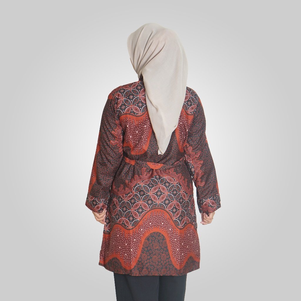 Batik Trusmi Tunik Batik - Kombinasi Kawong Coklat BUL - Gambar 3
