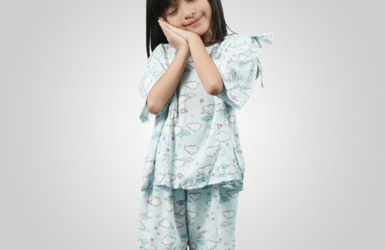 Batik Trusmi One Set Anak Mega Mendung Elea Biru MEI