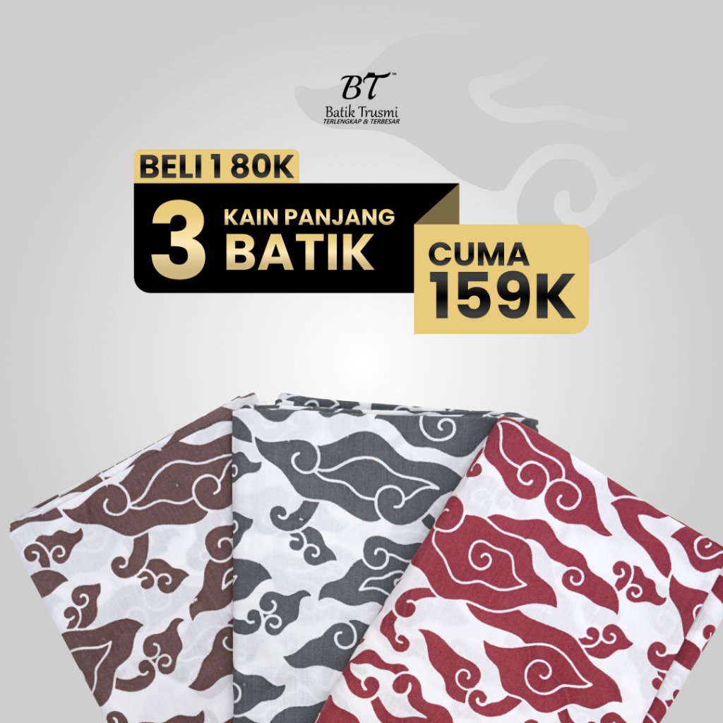 Batik Trusmi Motif Mega Mendung Kain Campur ALS – Beli 3 Lebih Murah