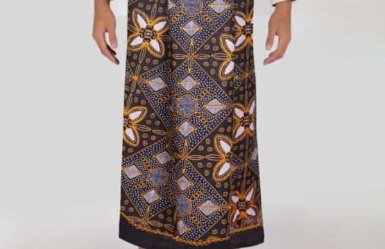 Batik Trusmi Kain Katun Sarung Reguler - Motif Kawung Besar Kuning ATK
