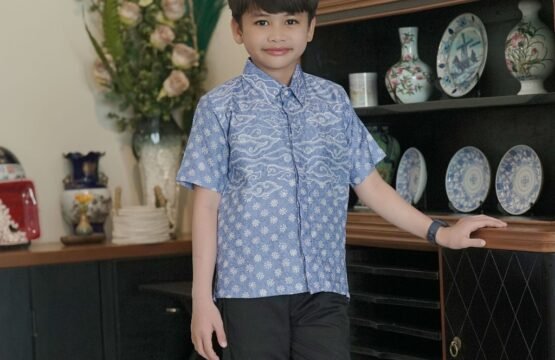 Batik Trusmi Motif Mega Mendung Hem Anak – Koleksi Lebaran Ramadhan Idul Fitri Jenno AG