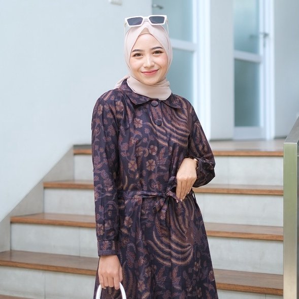 Batik Trusmi Set Couple Hem & Tunik Balian Encim Kombinasi Burung CKT - Gambar 3