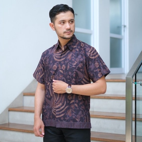 Batik Trusmi Set Couple Hem & Tunik Balian Encim Kombinasi Burung CKT - Gambar 4