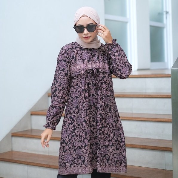 Batik Trusmi Tunik Batik - Motif Bunga Balian Encim - Gambar 5