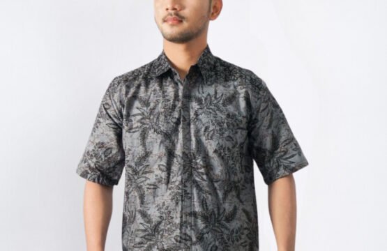 Batik Trusmi Hem Batik Motif Bunga Matahari
