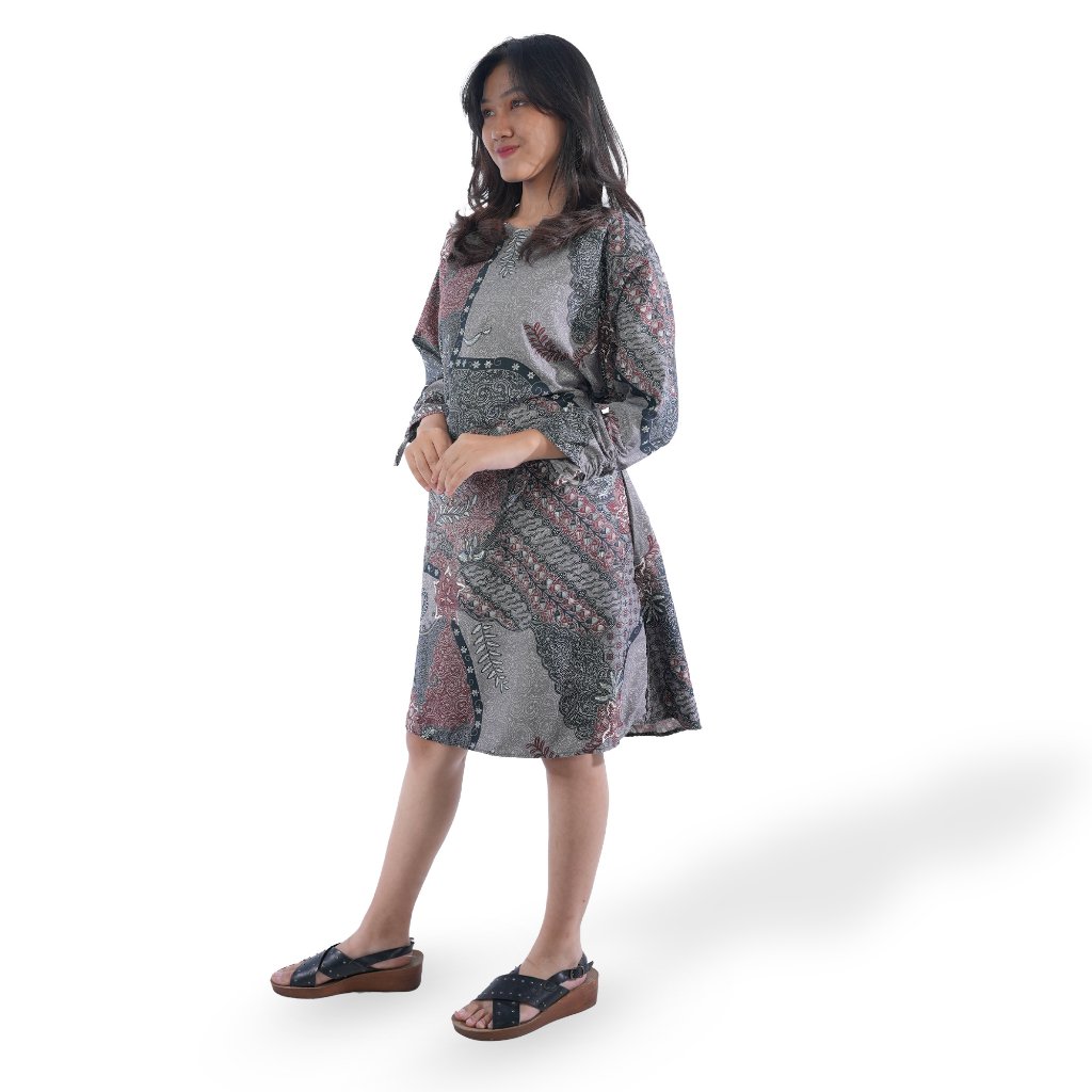 Batik Trusmi Tunik Batik - Kombinasi Ungu RMP LT BUL - Gambar 7