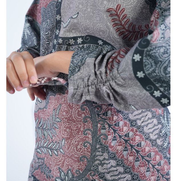 Batik Trusmi Tunik Batik - Kombinasi Ungu RMP LT BUL - Gambar 5