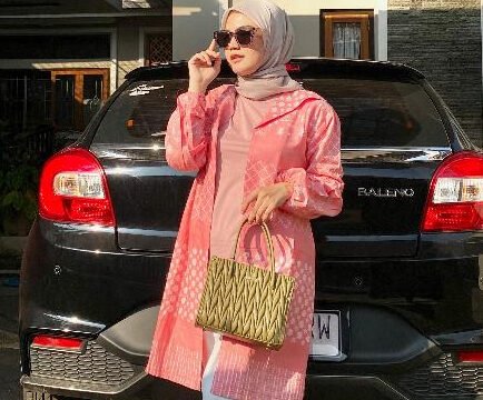 Batik Trusmi Atasan Wanita Outer Batik Panjang Pink IKN