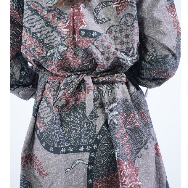 Batik Trusmi Tunik Batik - Kombinasi Ungu RMP LT BUL - Gambar 3