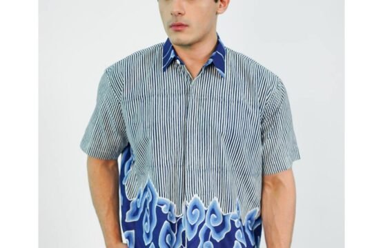 Batik Trusmi Hem Batik Tulis Mega Mendung - Batik Premium Kombinasi AMR KLRY ERM