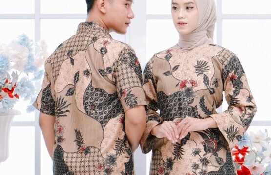 Batik Trusmi Set Couple Blouse dan Hem Rale Cokelat MR
