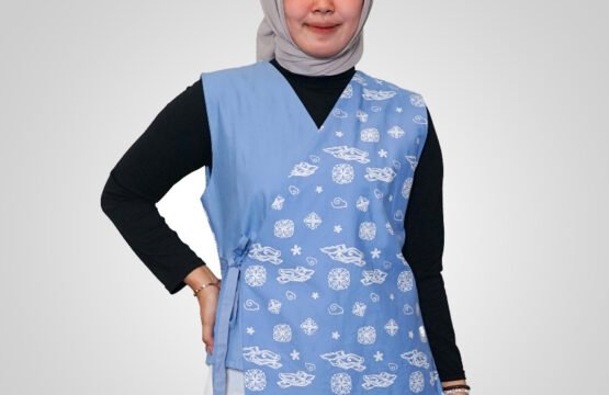 Batik Trusmi Atasan Vest Batik Motif Lilian AAB Biru MYD