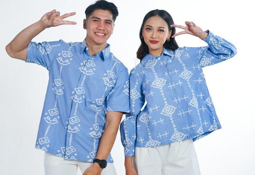 Batik Trusmi Set Couple Hem Pria Reguler & Blouse Lyana Motif Light AAB MYD