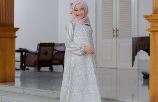 Batik Trusmi x Nobby Arumya Dress Gamis Anak - A Line Bahan Soft Heavy Silk Raya Series
