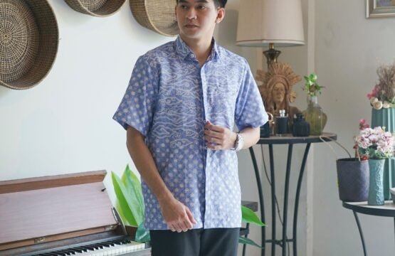 Batik Trusmi Hem Batik Motif Mega Mendung Kalifa Biru – Koleksi Ramadhan Idul Fitri