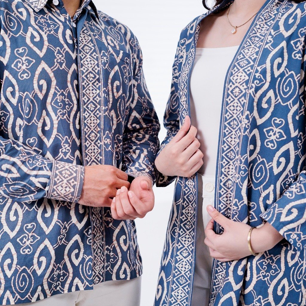 Batik Trusmi Set Couple Outer Batik dan Kemeja Batik Motif Thofu - Gambar 2