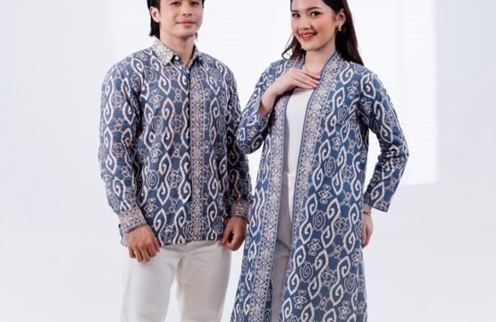 Batik Trusmi Set Couple Outer Batik dan Kemeja Batik Motif Thofu