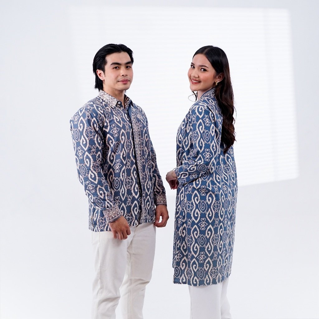 Batik Trusmi Set Couple Outer Batik dan Kemeja Batik Motif Thofu - Gambar 3