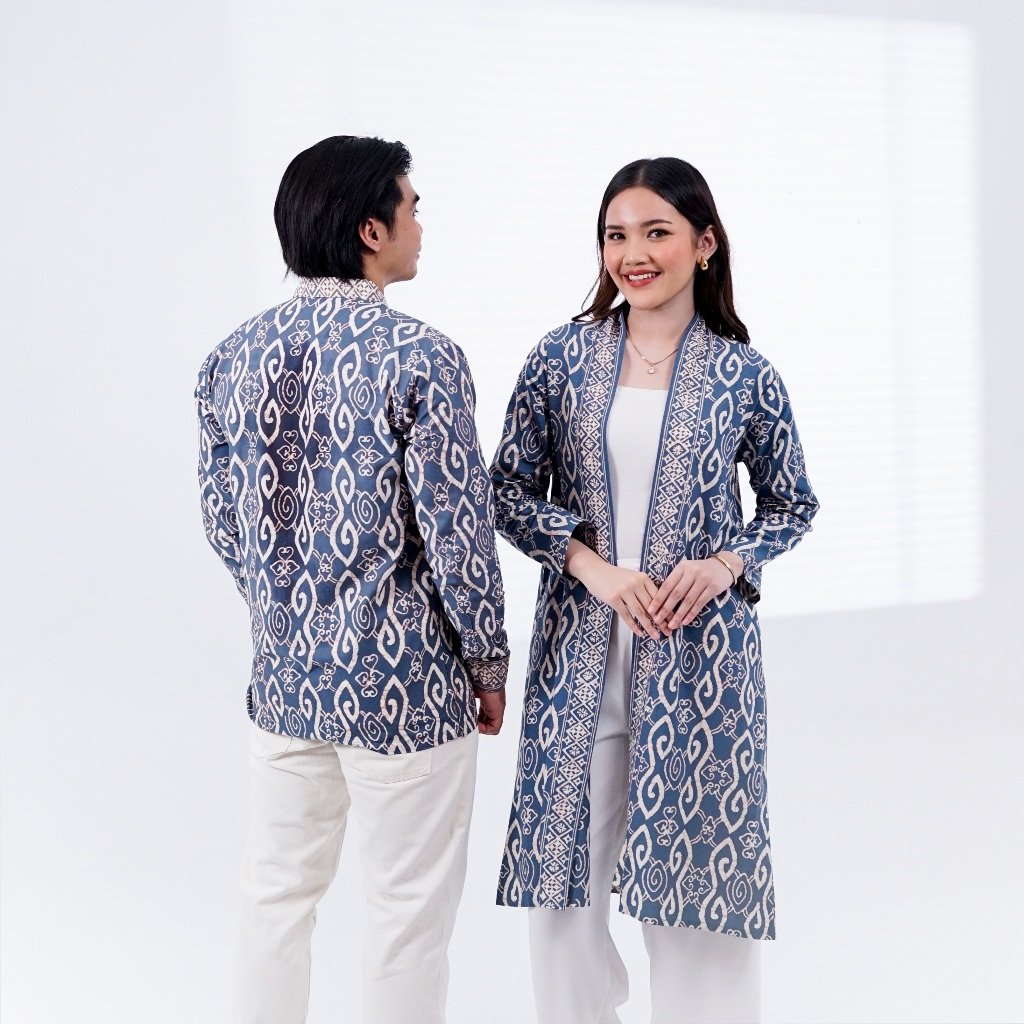 Batik Trusmi Set Couple Outer Batik dan Kemeja Batik Motif Thofu - Gambar 4