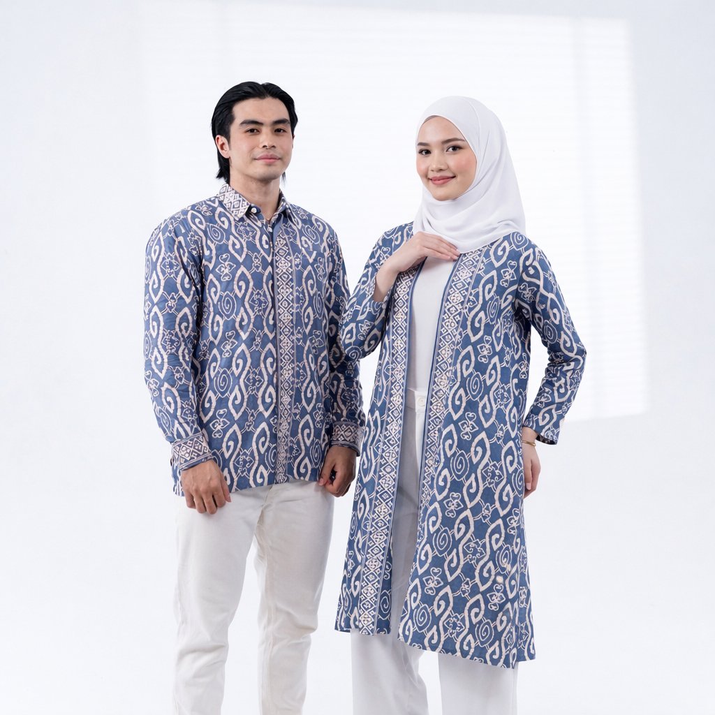 Batik Trusmi Set Couple Outer Batik dan Kemeja Batik Motif Thofu - Gambar 5