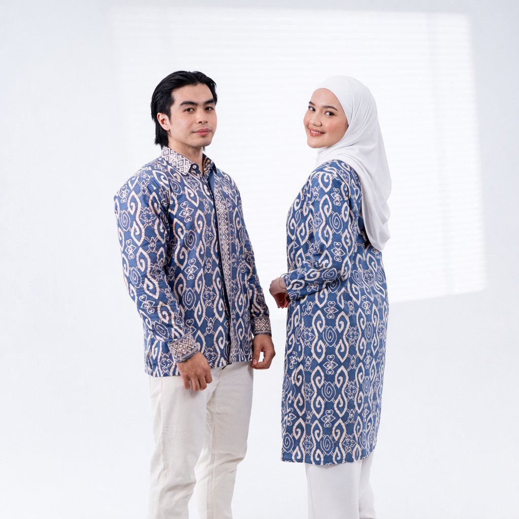 Batik Trusmi Set Couple Outer Batik dan Kemeja Batik Motif Thofu - Gambar 7