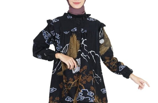 Batik Trusmi Blouse Batik Mega Mendung Elang RJW Hitam