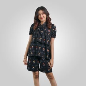 Batik Trusmi Blouse Motif Areesha Hitam MOP