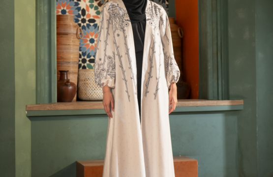 Long Outer Batik Sahasya Collection Syasya Warna Putih