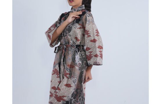 Tunik Dress Batik Wanita Motif Sawat Cokelat