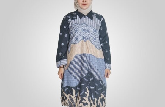 Tunik Batik Wanita Motif Surai Warna Biru BL