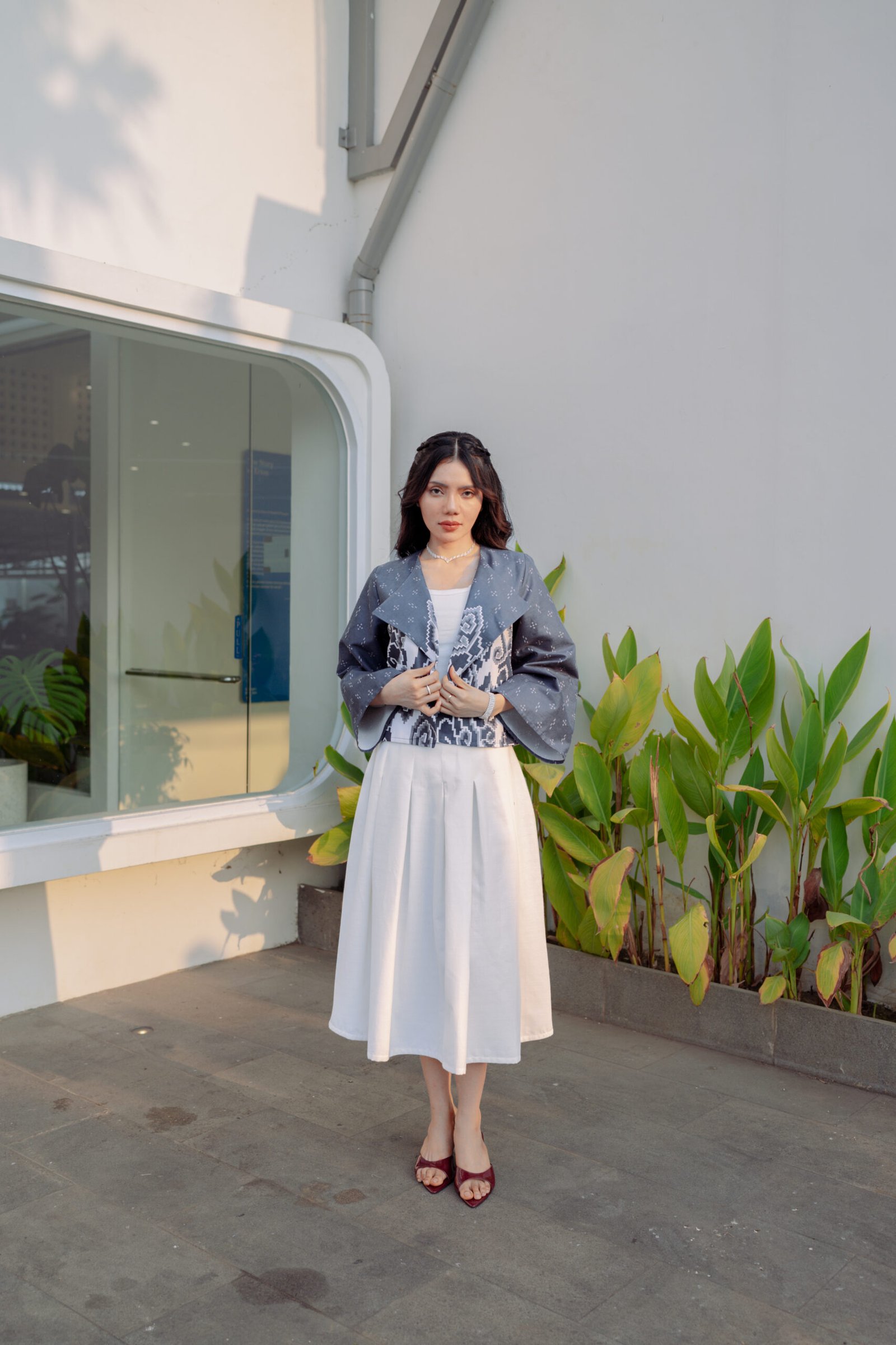 BATIK TRUSMI Atasan Wanita Outer Batik Meghan Biru RML
