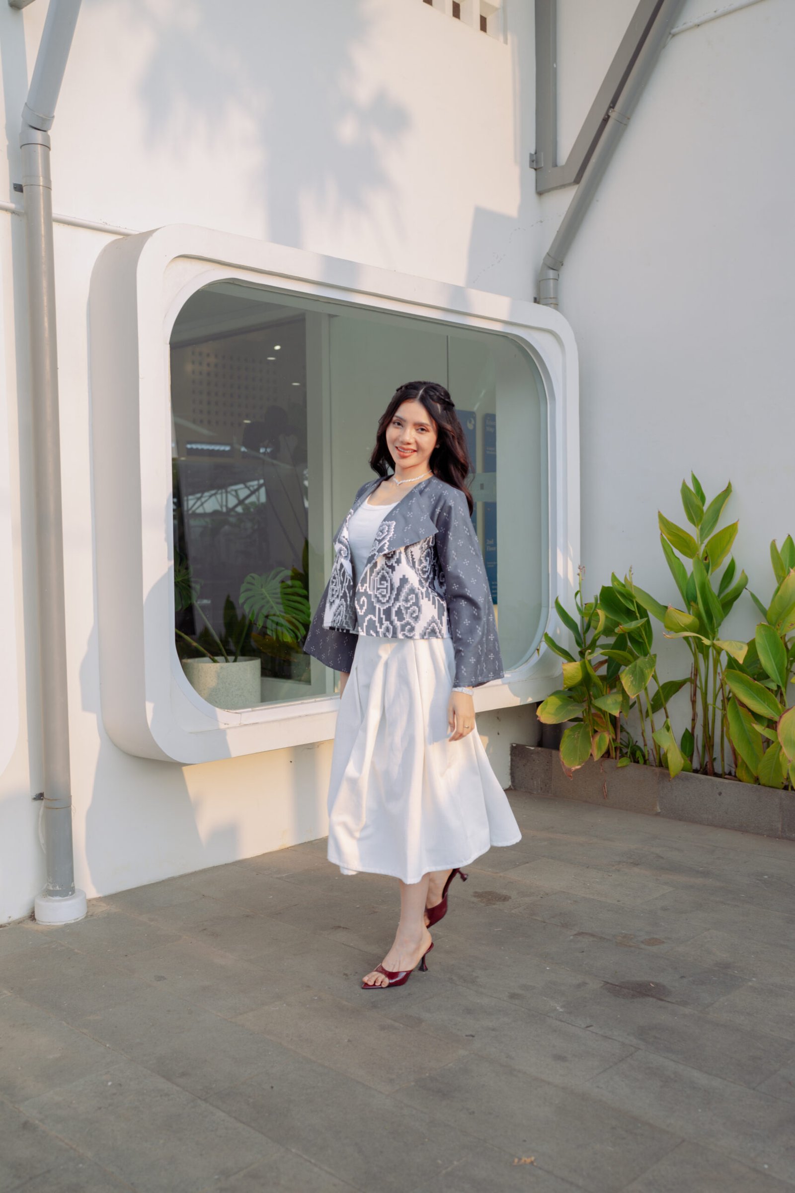 BATIK TRUSMI Atasan Wanita Outer Batik Meghan Biru RML - Gambar 3